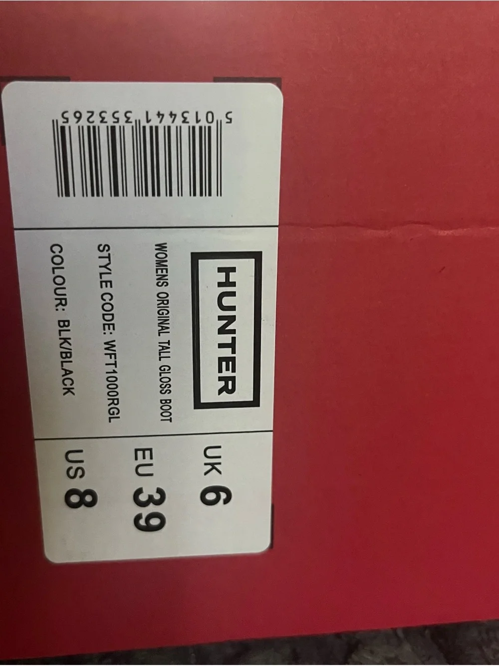 Hunter Tall Gloss Rain Boots - Black 39 • 8 new in box